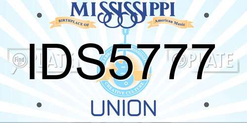 IDS5777 Mississippi License Plate