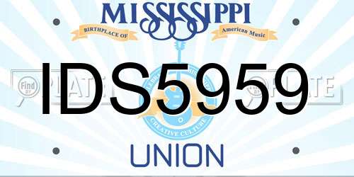 IDS5959 Mississippi License Plate