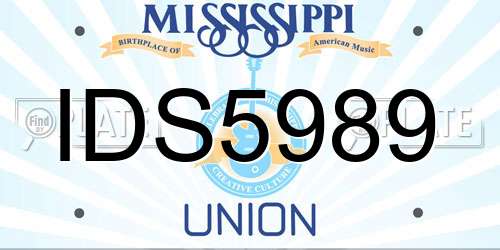 IDS5989 Mississippi License Plate