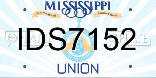 IDS7152 Mississippi License Plate