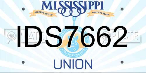 IDS7662 Mississippi License Plate