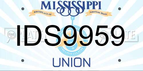 IDS9959 Mississippi License Plate