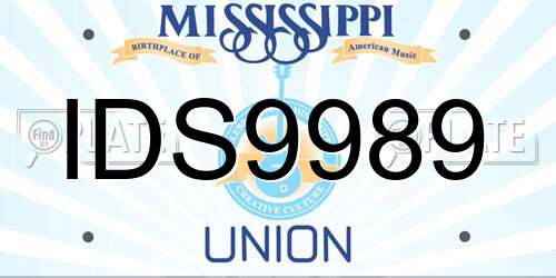 IDS9989 Mississippi License Plate