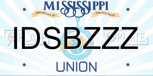 IDSBZZZ Mississippi License Plate