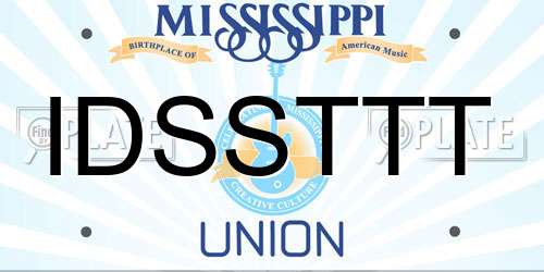 IDSSTTT Mississippi License Plate