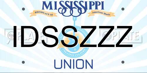 IDSSZZZ Mississippi License Plate