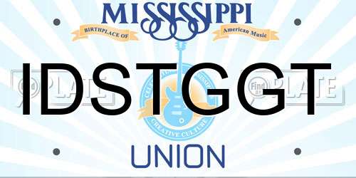 IDSTGGT Mississippi License Plate