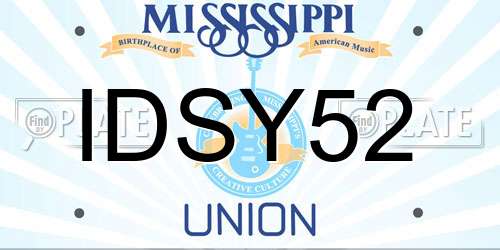 IDSY52 Mississippi License Plate
