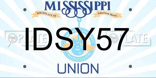 IDSY57 Mississippi License Plate