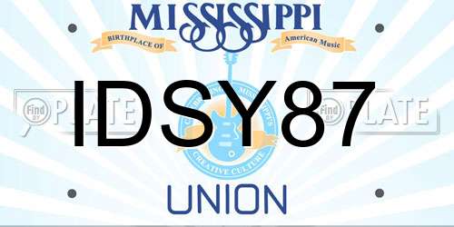 IDSY87 Mississippi License Plate
