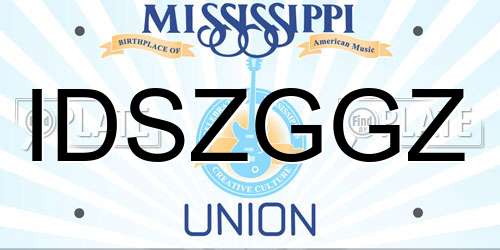 IDSZGGZ Mississippi License Plate
