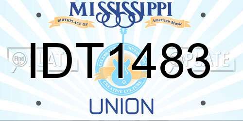 IDT1483 Mississippi License Plate