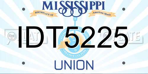IDT5225 Mississippi License Plate