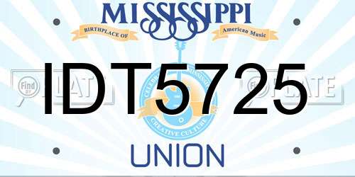 IDT5725 Mississippi License Plate