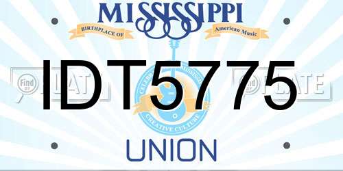 IDT5775 Mississippi License Plate