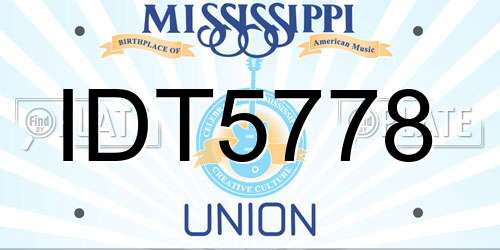 IDT5778 Mississippi License Plate