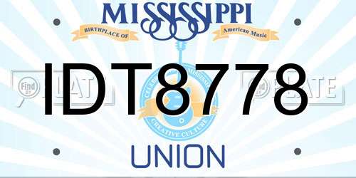 IDT8778 Mississippi License Plate