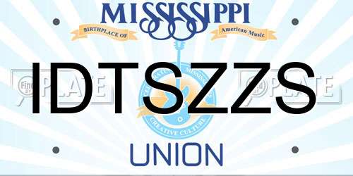 IDTSZZS Mississippi License Plate