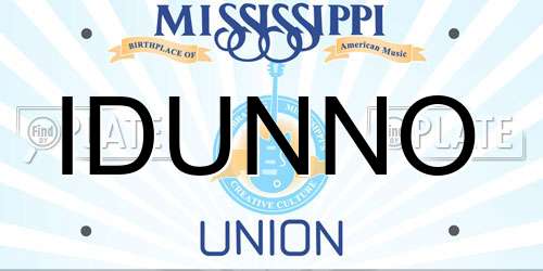 IDUNNO Mississippi License Plate