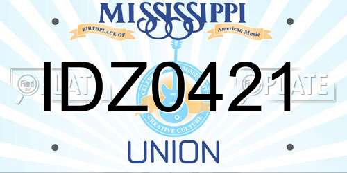 IDZ0421 Mississippi License Plate