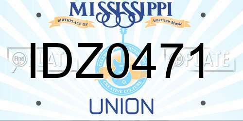 IDZ0471 Mississippi License Plate
