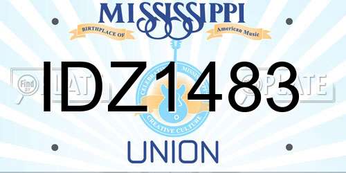 IDZ1483 Mississippi License Plate