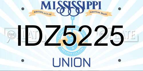 IDZ5225 Mississippi License Plate