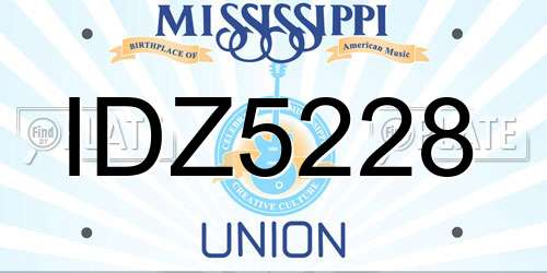 IDZ5228 Mississippi License Plate