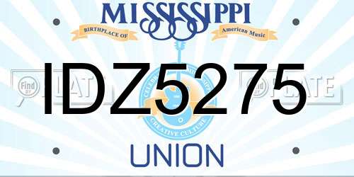 IDZ5275 Mississippi License Plate