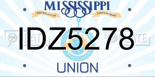 IDZ5278 Mississippi License Plate