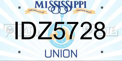 IDZ5728 Mississippi License Plate