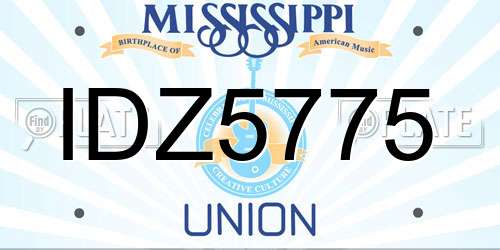 IDZ5775 Mississippi License Plate
