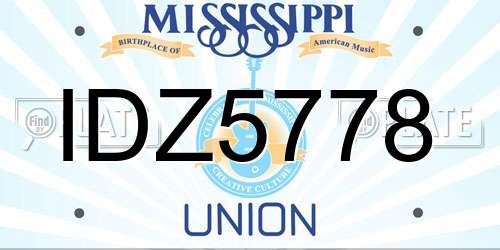 IDZ5778 Mississippi License Plate