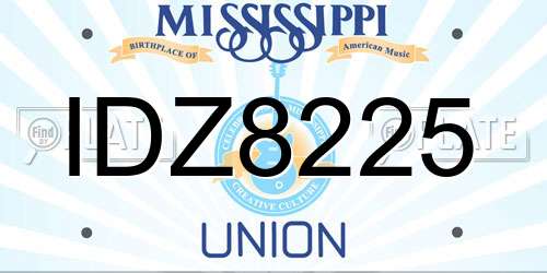 IDZ8225 Mississippi License Plate