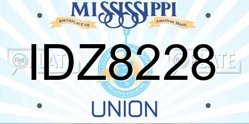 IDZ8228 Mississippi License Plate