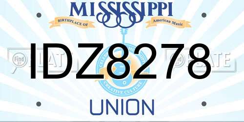 IDZ8278 Mississippi License Plate