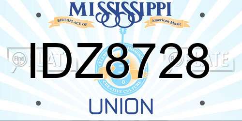 IDZ8728 Mississippi License Plate