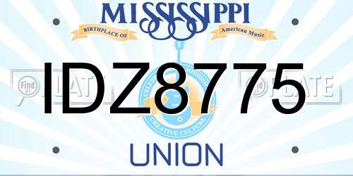 IDZ8775 Mississippi License Plate