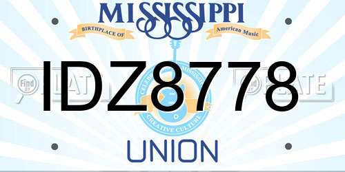 IDZ8778 Mississippi License Plate