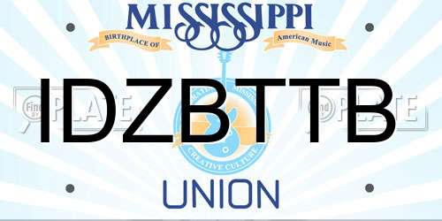 IDZBTTB Mississippi License Plate