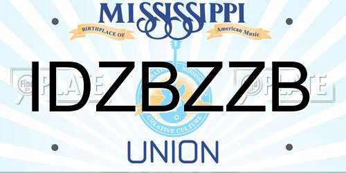 IDZBZZB Mississippi License Plate