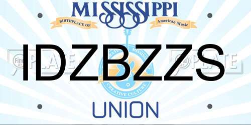 IDZBZZS Mississippi License Plate