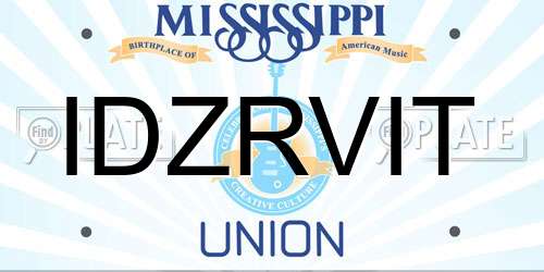 IDZRVIT Mississippi License Plate