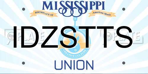 IDZSTTS Mississippi License Plate