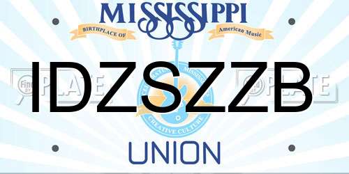 IDZSZZB Mississippi License Plate