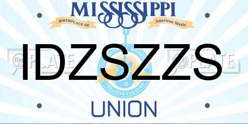 IDZSZZS Mississippi License Plate