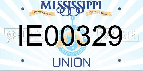 IE00329 Mississippi License Plate