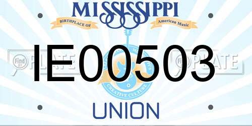 IE00503 Mississippi License Plate