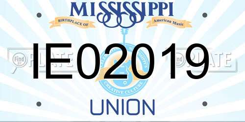 IE02019 Mississippi License Plate