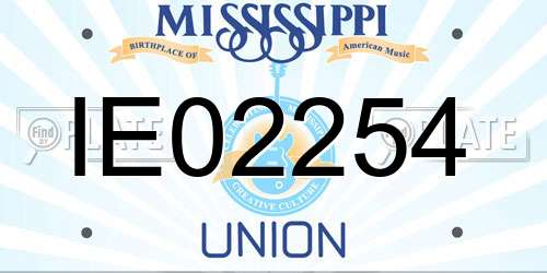 IE02254 Mississippi License Plate